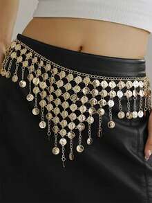 Coins Belly Dance Hip Scarf Belt Body Chain Dance Skirt Women Halloween Party Supplies Costume Accessory - Multicolor - View 3