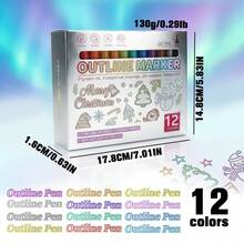 1 chiếc bút vẽ viền 12/24/36/48 màu, bút dạ chống nước, khô nhanh, thích hợp cho trẻ em tập viết, vẽ hoạt hình, huỳnh quang, ánh ngọc trai, phù hợp để vẽ tranh, làm thiệp, vẽ trên vải, đá, gỗ, làm đồ thủ công DIY, khơi gợi trí tưởng tượng và sự sáng tạo. - Bút vẽ viền - Xem 10