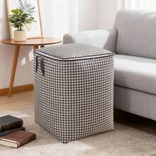 1pc Foldable Bed Underside Storage Bag With Fashionable Plaid Design, Dust-Proof And Moisture-Proof Clothes Storage Bag, Large Capacity For Coats, Jeans Etc., Multi-Functional As Blanket Dust Cover, Maximizes Bed Underside Space, Can Also Be Used On Top Of Cabinets - Grey - View 9
