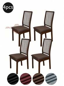 1pc/4pcs Solid Color Elastic Waterproof PU Seat Cover, Removable Anti-Dirty Anti-Scratch Protective Cover With Elastic Band, Suitable For Restaurants, Hotels, Home Furniture - Multicolor - View 9