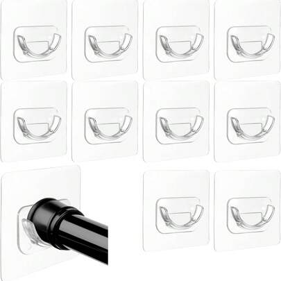 4 pièces Tringle à rideaux télescopique sans perçage en acier inoxydable, tringle fine et rétractable, installation sans perçage, pour séchage des vêtements et chapeaux, organisateur de placard