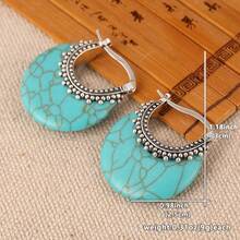 Vintage Boho Türkis Luxus Ohrringe, exotischer Stil, Geschenk für die beste Freundin - Blau - Übersicht 2