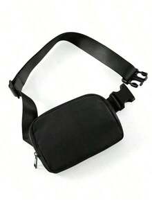 Fashion Casual Chest Waist Bag, Minimal INS Style Sling Crossbody Bag, Lightweight Outdoor Sports Running Fanny Pack, Portable Leisure Shoulder Belt Bag Women Daily Travel - 黑色 - 查看 3