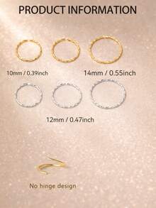 FOREVER QUEEN 1pc S925 Sterling Silver Women's Thin Twisted Round Navel Ring, Minimalist Navel Jewelry, Navel Piercing Ring, Delicate Simple Hoop - Single - View 2
