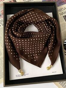 1条优雅磁扣围巾，人字纹佩斯利印花面料，宽松保暖围脖 - 彩色 - 查看 13