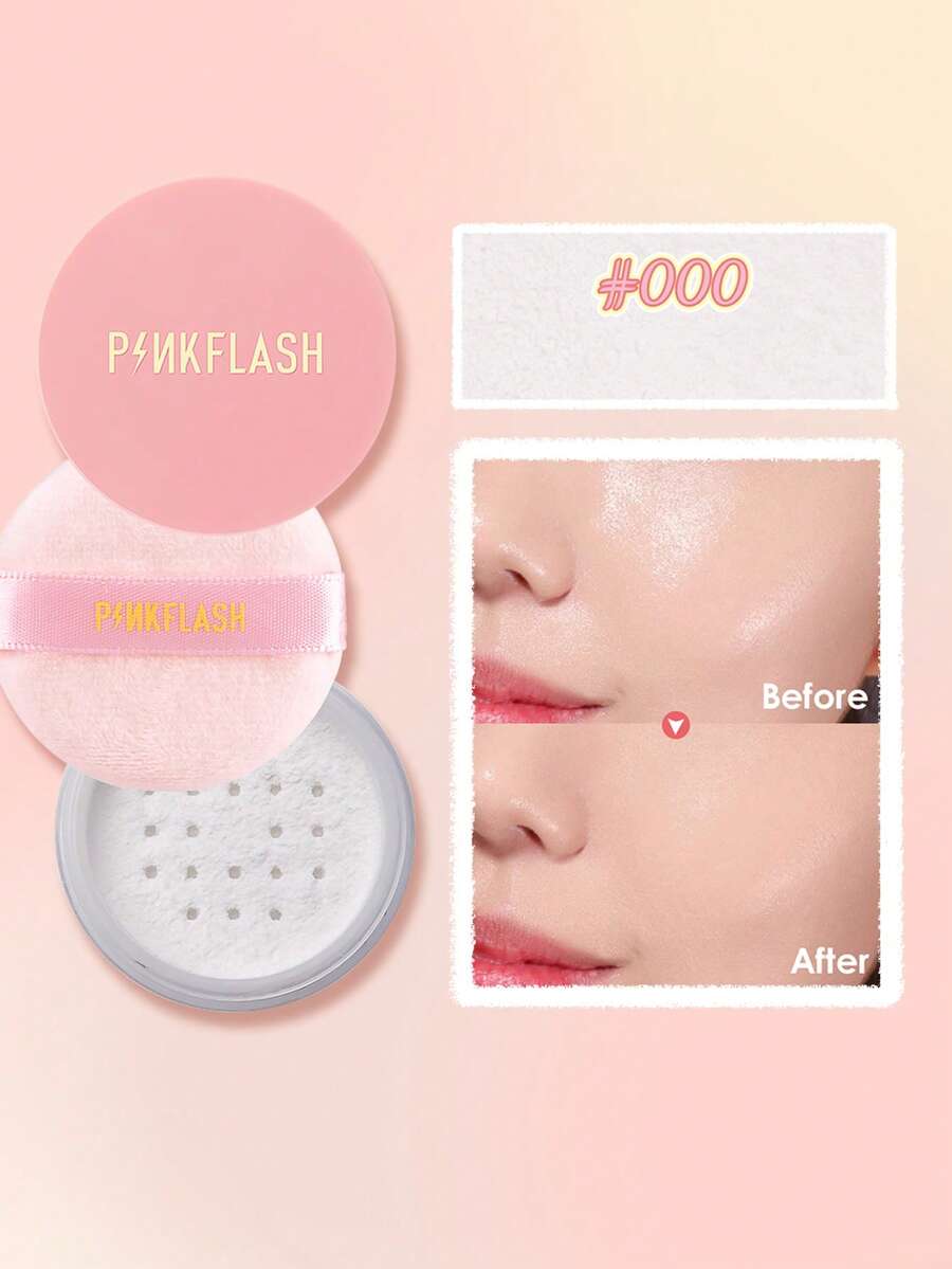PINKFLASH Setting Powder, Long-Lasting Waterproof Makeup Setting, Refreshing Oil Control, Waterproof And Sweat-Proof, Fine Powder Texture, Suitable For Y2K-Loving Gen Z Young People For Parties And Dates, Ideal Gift For Birthdays And Mother's Day.