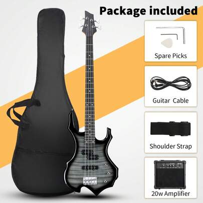 In Full Size Bass Guitar With AMP Beginner Kits & Tools Student