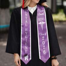 1PC 6.45" X 71.7" Personalized Dental Hygiene , RDH Graduation Dental Hygienist Grad Sash Class Of 2026, Dental Hygienist Graduation Gift For Her, Graduation Party Supplies, Graduation Gift - 白色 - 查看 2
