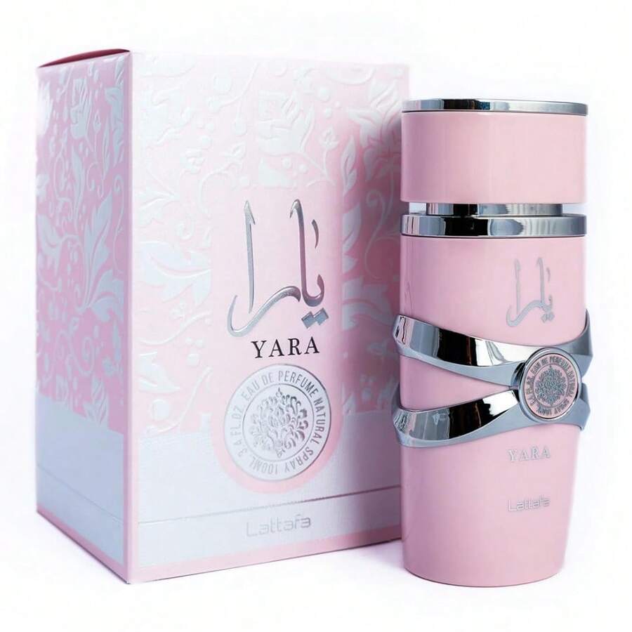 Lattafa Yara Candy Perfume 100ml 3.4oz, 2 Styles Optional Single , Arabian Women Long Lasting Fragrance, Sweet Candy Marshmallow Vanilla Scent, Viral Red Yara Luxury Gift - 花卉印花 - 查看 1