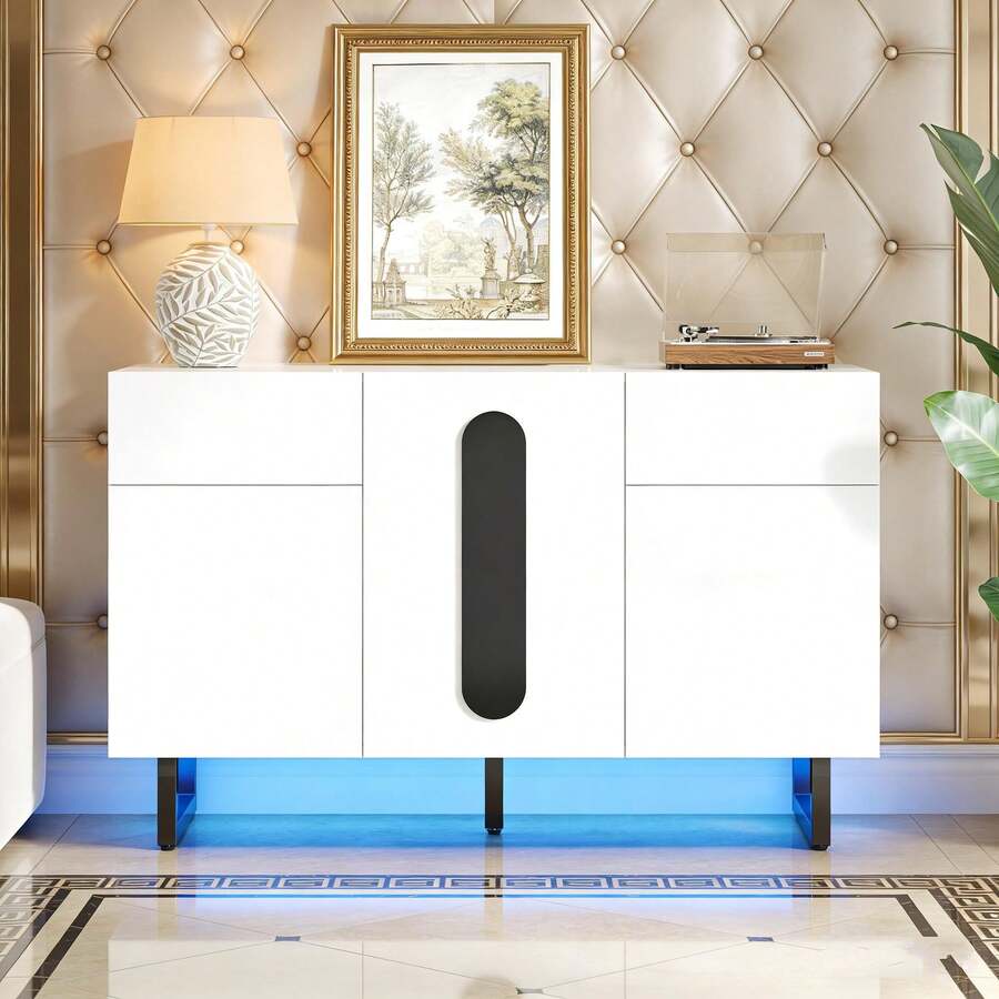 Buffets & Sideboards - White + Engineered Wood + Contemporary-1 - View 1