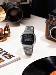 Casio 卡西欧 A168WGG-1B 系列 | 男女通用电子表 | 每日闹铃 | 标准时间显示：时、分、秒、下午/下午、日期、星期 - 黑與白 - 查看 4