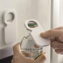 1/2个多功能不锈钢磁性开瓶器，三合一旋转开瓶器，适用于家用厨房易拉罐、啤酒瓶盖，防滑省力 - 查看 8