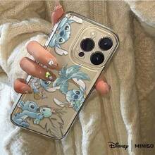 Miniso 1 chiếc ốp lưng điện thoại họa tiết Stitch nhiệt đới của Disney, phù hợp với iPhone 17/17 Pro/17 Pro Max/17 Air/16/15/14/13/12/11/X Series. Ốp lưng iPhone 17 Pro Max, ốp lưng iPhone 17 Pro, ốp lưng iPhone 17. Quà tặng Giáng sinh cho bạn gái. - Trong suốt - Xem 3