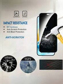 4Pcs Anti-Peeping Privacy Tempered Glass Phone Screen Protector Compatible With Huawei P30 Nova Series/Honor 200 400 600 Lite 9H Hardness Full Coverage Anti-Scratch Anti-Shatter Self-Adhesive Bubble Free Case Friendly Easy Installation Privacy Protection Film - Black - View 7