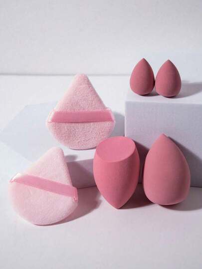 4pcs Makeup Sponges And 2pcs Powder Puffs, Suitable For Cream And Powder Concealer, Foundation, Blush Application, Makeup Tools, Cheap Cosmetic Accessories For Vanity, Travel, Bedroom, Valentine's Day Gift For Her