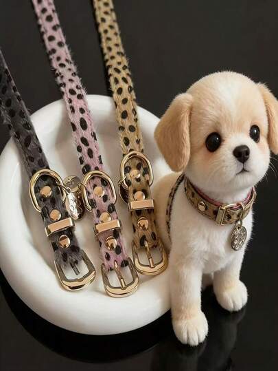 Vòng cổ cho thú cưng họa tiết da báo Gothic tinh tế và sang trọng, một phụ kiện thú cưng cao cấp, thanh lịch và mang phong cách cổ điển.
