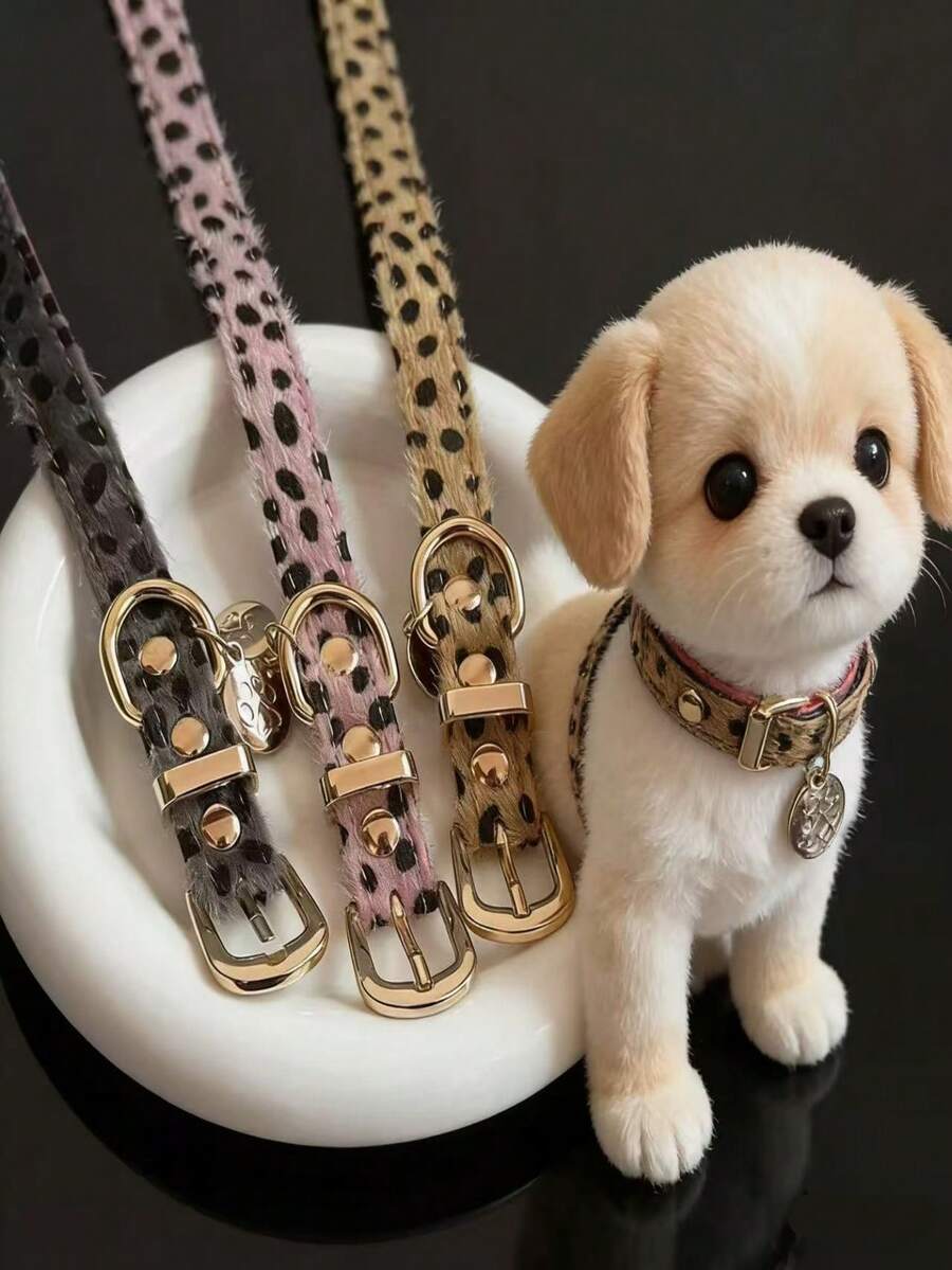 Vòng cổ cho thú cưng họa tiết da báo Gothic tinh tế và sang trọng, một phụ kiện thú cưng cao cấp, thanh lịch và mang phong cách cổ điển. - Nhiều màu - Xem 1