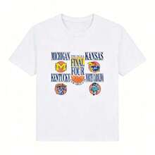 Vintage NCAAs 1993 Final Four Michigan Kansas Kentucky North Carolina Graphic Tee.100% Cotton - 白色 12 - 查看 1