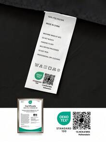 1 bộ ga trải giường sợi siêu mịn 80gsm, mềm mại, không gây dị ứng, thoáng khí, có thể giặt máy, chống nhăn, không phai màu, màu trơn, chất liệu polyester, dệt bền chắc, dùng cho gia đình/trường học, màu đen - màu đen - Xem 10