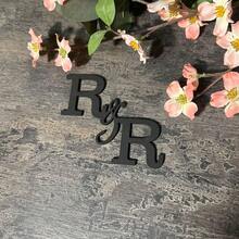 1 pieza Decoración personalizada para pastel de boda con letra de acrílico - C - Etiqueta de letra para pastel - Ver 3