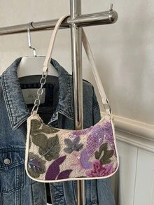 Túi đeo vai nữ, túi dệt thời trang, túi xách tay, túi vải dệt đính sequin, túi cói, túi đeo vai dây xích cho nữ - Nhiều màu - Xem 2