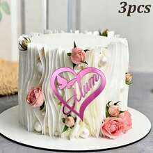 1 cái/3 cái phụ kiện trang trí bánh kem bằng acrylic màu vàng "Chúc mừng Ngày của Mẹ"/"Mẹ", thích hợp cho tiệc sinh nhật và Ngày của Mẹ. - nhiều màu - Xem 21