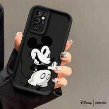 Étui de téléphone TPU Disney Classic Noir et Blanc Mickey Mouse, Couverture de protection de bande dessinée rétro convenant pour Samsung S26 Ultra/S26 Edge/S26 Plus/S26/S25 Ultra/S25 Plus/S25/S25FE/S25Edge/S24Ultra/S24Plus/S24/S24FE/S23FE/S23Ultra/S23Plus/S23/S22Ultra/S22Plus/S22/S21Ultra/S21Plus/S21/A15/A16/A17/A23/A24/A25/A26/A33/A34/A35/A36/A52/A53/A54/A55/A56/A71/A72/A73, Cadeau de Noël pour la petite amie - Noir - Voir 15