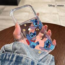 Ốp lưng điện thoại Disney Lilo & Stitch hình Stitch dễ thương, che phủ toàn màn hình, dành cho iPhone 17/17 Pro/17 Pro Max/17 Air/16/15/14/13/12/11/X Series, ốp lưng iPhone 17 Pro Max, ốp lưng iPhone 17 Pro, ốp lưng iPhone 17, quà Giáng sinh cho bạn gái - Trong sáng - Xem 6
