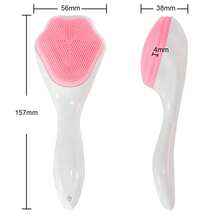 3pcs Silicone Face Scrubber Exfoliating Brush, Manual Handheld Facial Cleansing And Blackhead Scrubber, Soft Bristles Waterproof For Face Skincare (Blue, Pink,Green Randomly) - 3pcs 隨機顏色 - 查看 6