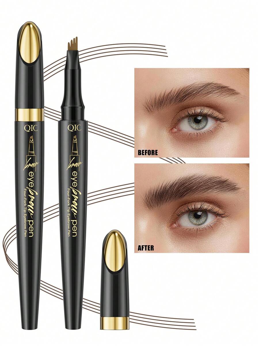 QIC 4D Waterproof Long-Lasting Eyebrow Pencil, Fine Texture Easy To Apply, Creates Natural Eyebrow Shape And Faux Freckles, Suitable For Beginners, Daily Commute, Dates, Parties, Holidays, Gifts, Realistic Hair-Like Eyebrow Effect, Smudge-Proof, Sweat-Proof, Long-Lasting, Perfect Smooth Eyebrow For Women And Girls - Nhiều màu-đơn - Xem 1