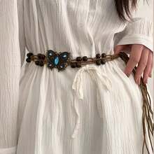 1 Piece Retro Western Rivet Belt For Women,  Brown Waist Cincher, Decorative Accessory For Skirts & Pants, High-End Feel, Light Luxury, Personalized Design, Fashionable Style, Fresh Look, Suitable For Daily Wear, Western-Themed Parties, Countryside Trips, Dating & Casual Outings - đinh tán da lộn - Xem 7