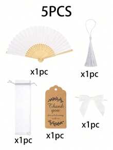 5/25/50pcs Foldable Hand-Held Fans, Tassel Hollow-Out Classical Style Folding Fans, Exquisite Bamboo Fans, Suitable For Outdoor Travel, Dance Performance, Cheongsam Outfit, Photography Props, Perfect For Parties, Events And Summer Accessories - Multicolor - View 14
