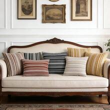 1pc Bohemian Style Striped Throw Pillow Cover, Woven Texture Fabric, Hidden Zipper Design, Size 16*16/18x18/20x20 Inches, Suitable For Living Room, Bedroom, Sofa, Bed Decor, Creating Neutral Modern Farmhouse Style, All Season, Pillow Insert Not Included - Multicolor - View 2