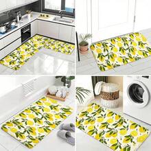 Citrus Lemon Pattern Kitchen Mat With Bright Yellow - trắng - Xem 5