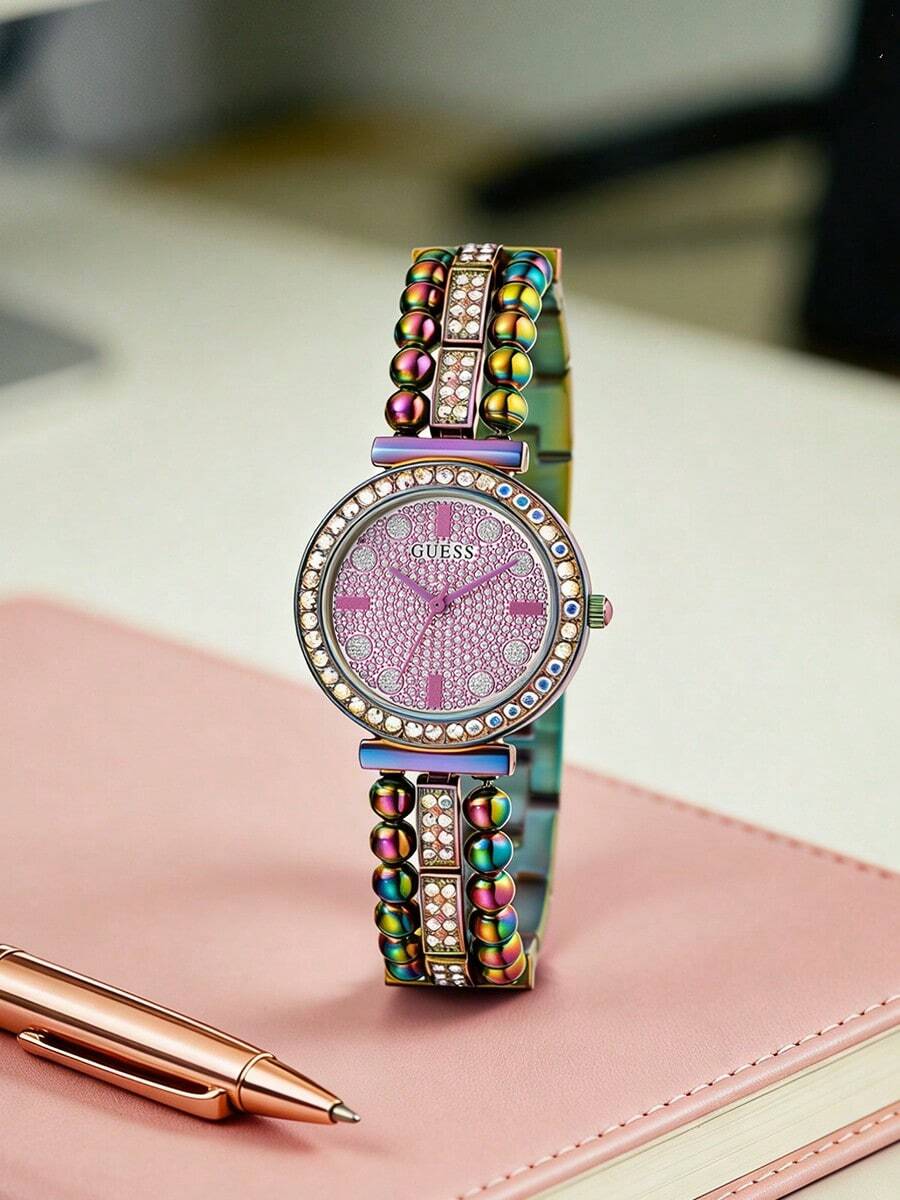 GUESS GW0401L4 Women's Iridescent Crystal Stainless Steel Quartz Watch - Multicolor - View 1