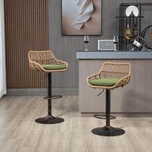 Barstools - Green + Linen + Foam - View 6