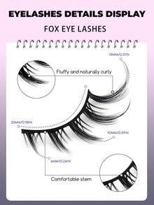 GROINNEYA 7 Cặp lông mi giả kiểu mắt mèo, trông tự nhiên, lông chồn 3D mềm mại, dày dặn, thích hợp cho cosplay anime (Y02) Lông mi giả dạng dải, lông mi, lông mi giả, lông mi nhân tạo - màu đen - Xem 3