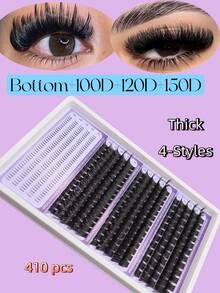 C&Litangel New 410 Clusters 6mm, 10-18mm Soft Fluffy Silk Lash Clusters - Lower Lash + 100D + 120D + 150D, Lightweight Segmented DIY Lash Extensions, D Curl Cluster Lashes For DIY At Home, Lash Extensions For Beginners, Daily Wear Reusable Clusters, Party/Wedding Lashes - D - View 1