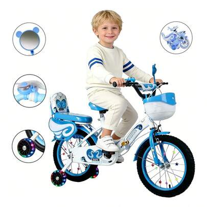 Bicicleta plegable infantil R16, con ruedines, pedales y cesta. Un regalo de cumpleaños ideal para tu hijo/a y una excelente opción para el Día del Niño. Diseño  y conducción cómoda