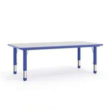 Wren Adjustable Classroom Activity Table for School and Home Plastic Activity Table for 23.625" W x 47.25" L Gray/Blue - Azul - Ver 1