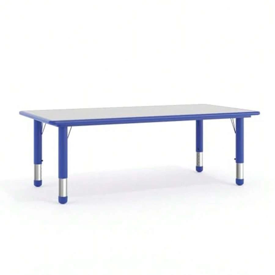 Wren Adjustable Classroom Activity Table for School and Home Plastic Activity Table for 23.625" W x 47.25" L Gray/Blue - Azul - Ver 1