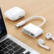 huaxunyuan Lector de tarjetas de alta velocidad 3 en 1 USB-C - Adaptador para tarjetas SD, TF, Micro SD y unidad flash USB, compatible con iPhone 15/16 Pro Max/Pro, Air M1/M2/M3, teléfonos/tabletas Android, cámaras, drones, plug and play - Multicolor - Ver 5