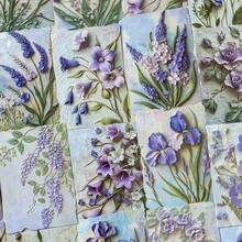 1 Pack Sheets Vintage Plant, Flower, Tree Leaf DIY Decorative Scrapbooking Background Paper - Multicolor - View 5