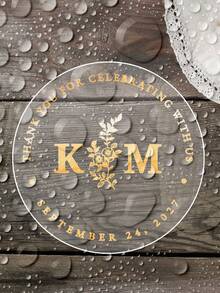 1-120Pcs Custom Wedding Stickers: Featuring Personalized Designs And Round Custom Labels, These Stickers Allow You To Freely Edit Next To Your Liking. Boasting Waterproof And Oil-Resistant Properties, They Are Available In A Variety Of Sizes. - Multicolor - View 8