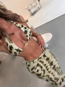 Women's Beach Tie-Dye Print Maxi Dress And Bikini Set, Elegant Design With Contrasting Materials, Suitable For Graduation, Beach, Vacation - Multicolor Summer - Multicolor - View 1
