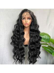 预先拔毛、预先修剪、即戴即用、无需胶水的假发，适合初学者，自然发际线，13*4蕾丝前假发，透明蕾丝，180%密度，波波头，8-36英寸混合发色，黑色/棕色/酒红色/橙色，带婴儿发。 - SNatural - 查看 9