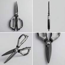 1pc Multifunctional Stainless Steel Kitchen Shears, Suitable For Duck Bones, Fish Bones And Chicken Bones - Ideal For Barbecue, Pizza And Salad - Commercial Grade Kitchenware - Black - View 2