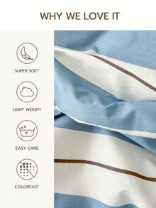 1PC 100% Pure Cotton Pillowcase, Washed Cotton Pillowcase, Natural Texture, Natural Touch, Envelope Style Pillowcase, Bedroom Bedding Dorm Decor, Simple Plaid Stripe Pattern - Multicolor - View 2
