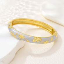 1 pieza Nuevo brazalete de estilo bohemio con baño de oro, esmalte y cloisonné con diseño floral, adecuado para joyería de mujeres y niñas - Pulsera de esmalte cloisonné - Ver 18