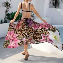 Leopard Print Beach Towel, Versatile Wearing Styles, Lightweight & Soft, Oversized | Suitable For Beach, Pool, Travel, Outdoor | Ideal Gift For All Seasons - Multicolor - View 2